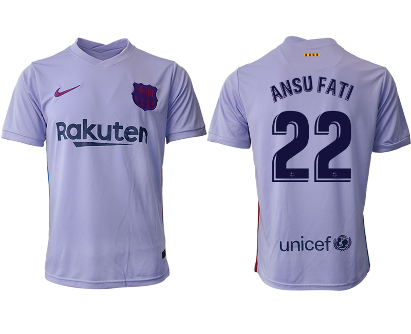 Men 2021-2022 Club Barcelona away aaa version purple #22 Soccer Jersey